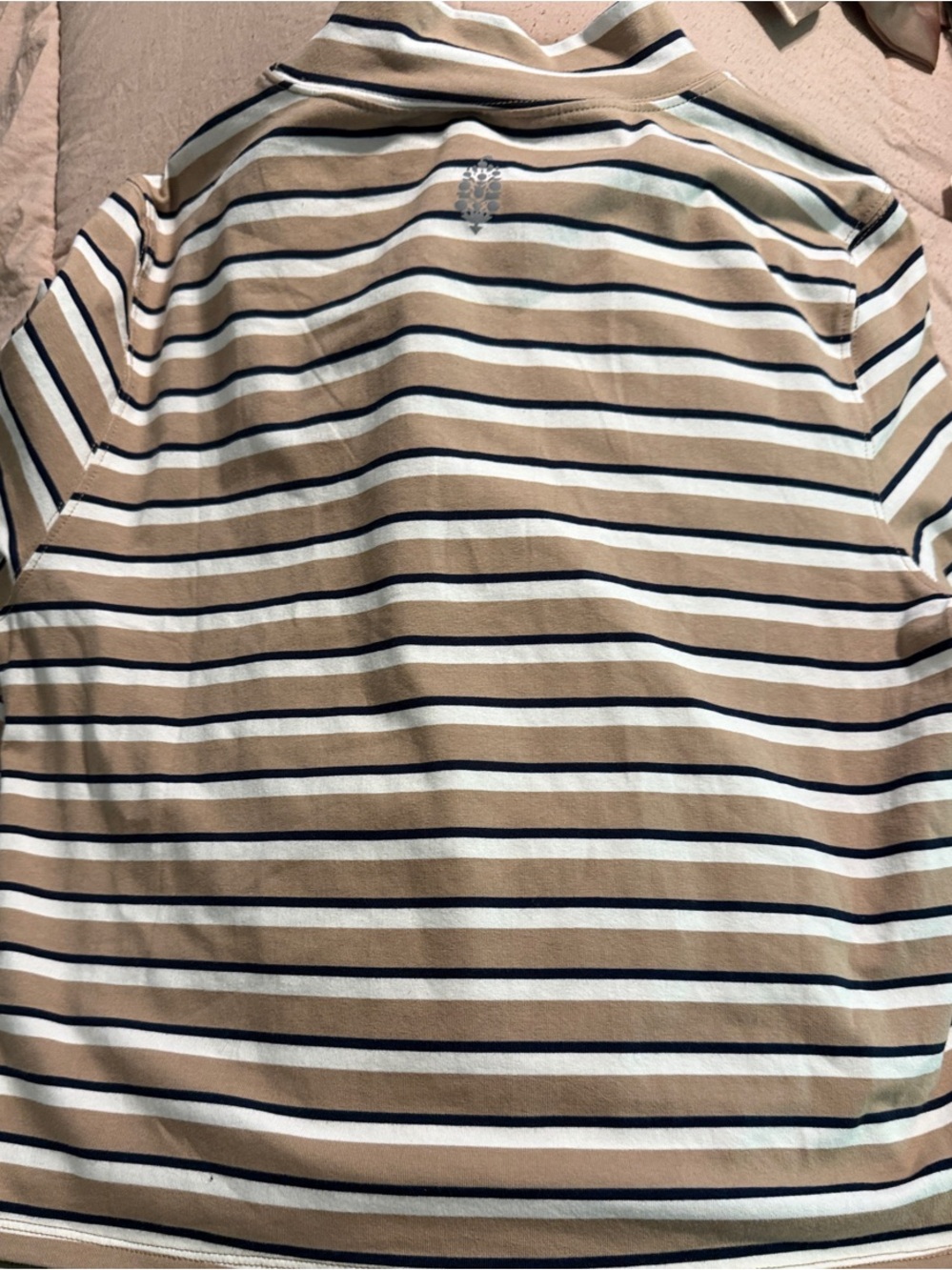 FP Movement by Free People Beige, White & Black Striped Turtleneck Top - Picture 5 of 5